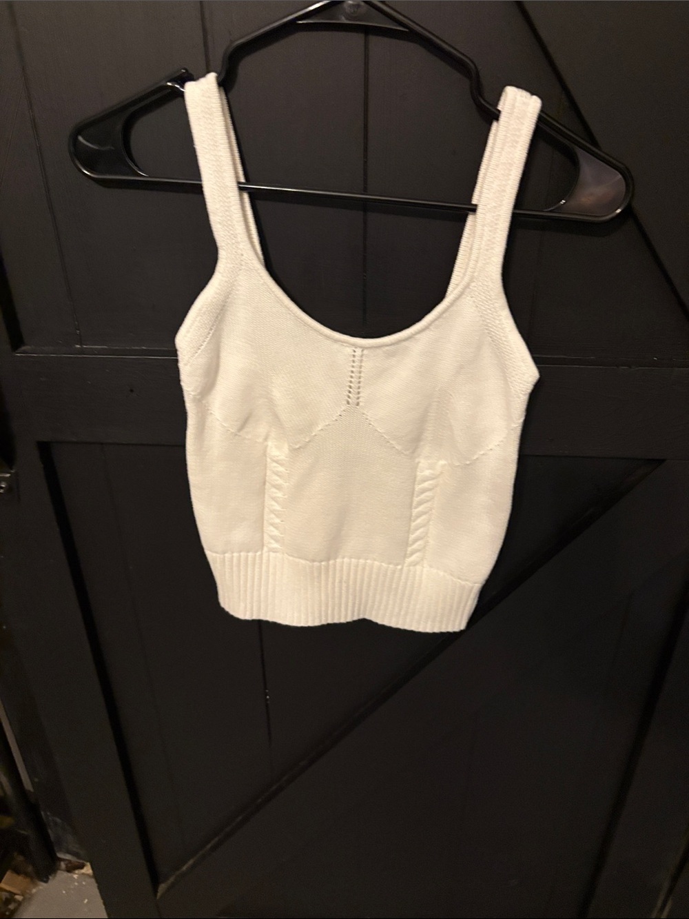 Promesa Cream Knit Tank Top with Ribbed Hem